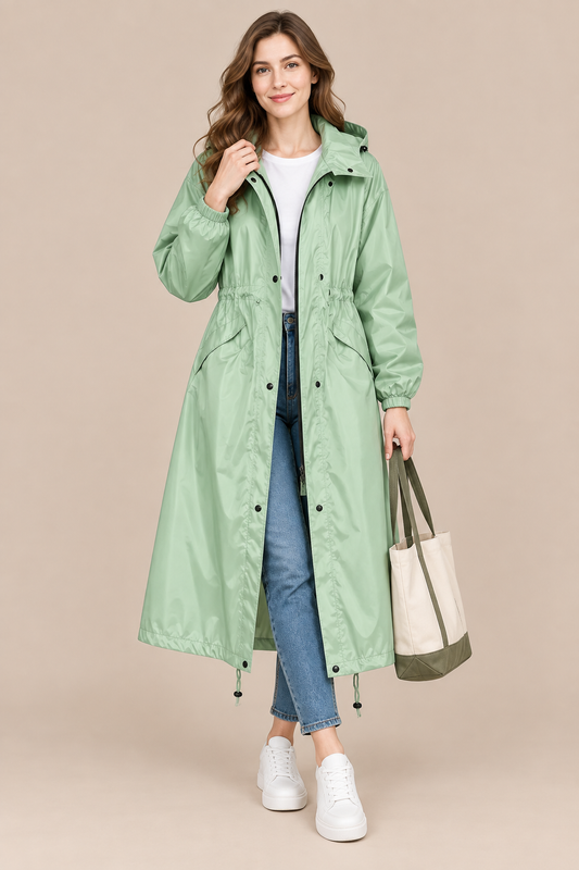 Soraya | Lange wasserdichte Regenjacke für Damen