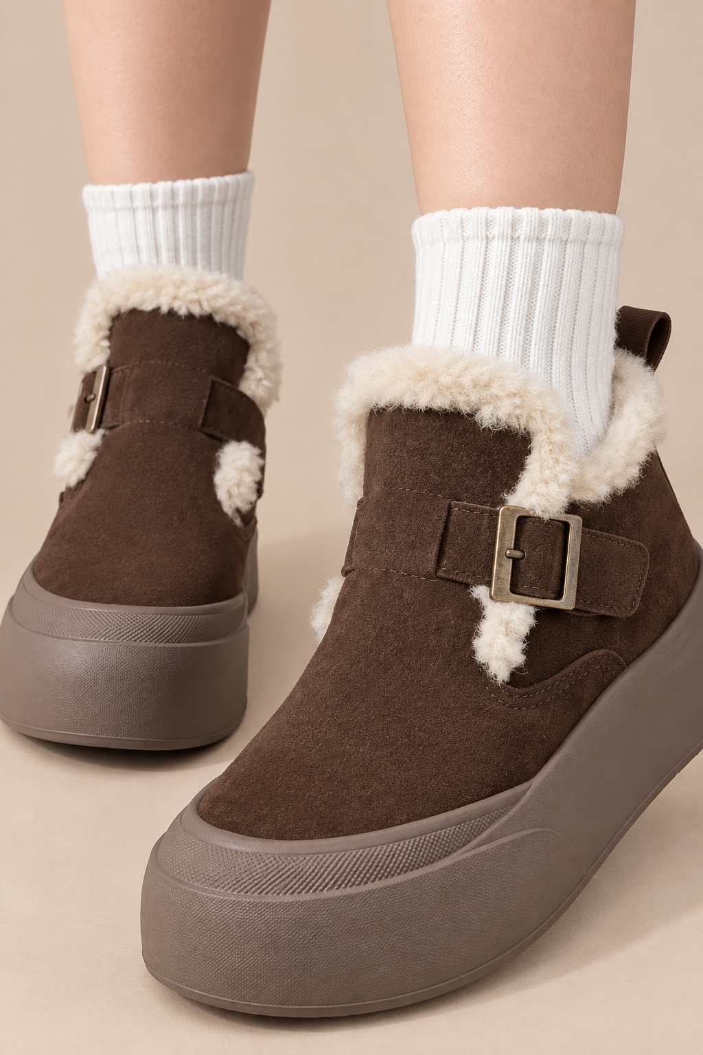 Sorelle | Winterstiefel Damen mit Fellbesatz und Schnallendetail