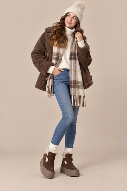 Sorelle | Winterstiefel Damen mit Fellbesatz und Schnallendetail