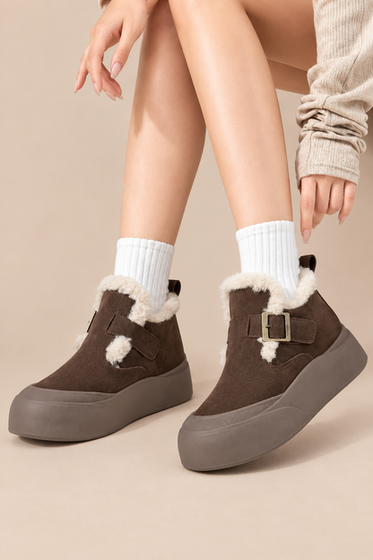 Sorelle | Winterstiefel Damen mit Fellbesatz und Schnallendetail