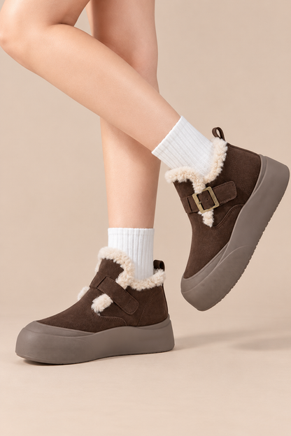 Sorelle | Winterstiefel Damen mit Fellbesatz und Schnallendetail