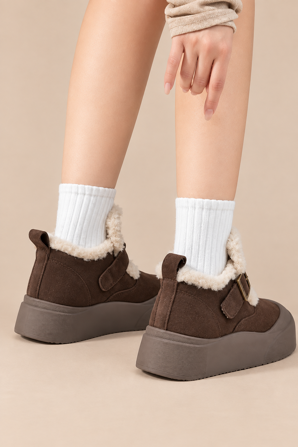 Sorelle | Winterstiefel Damen mit Fellbesatz und Schnallendetail