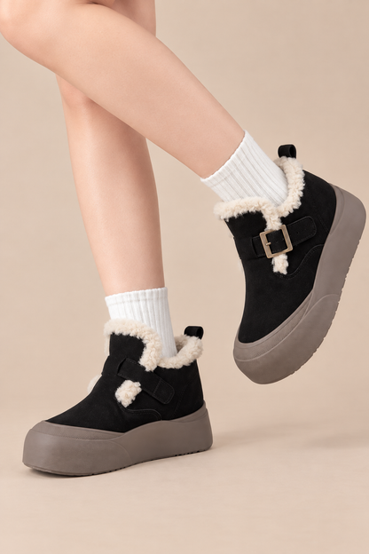 Sorelle | Winterstiefel Damen mit Fellbesatz und Schnallendetail