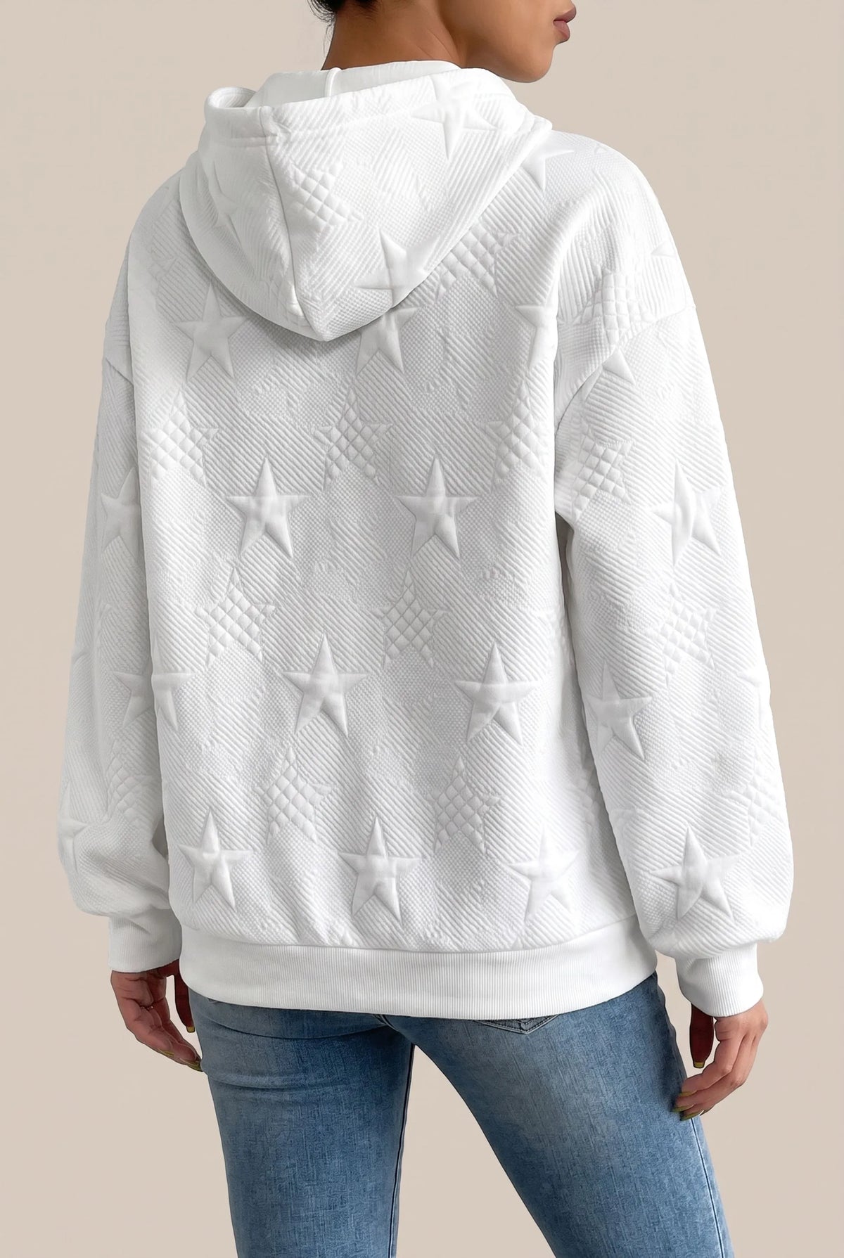 StarCloud | Geprägter Kapuzenpullover Mit Sternmuster