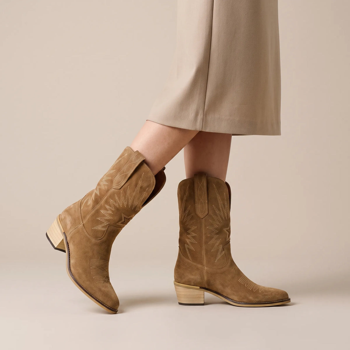 StarStride | Mittelhohe Cowboystiefel Für Damen