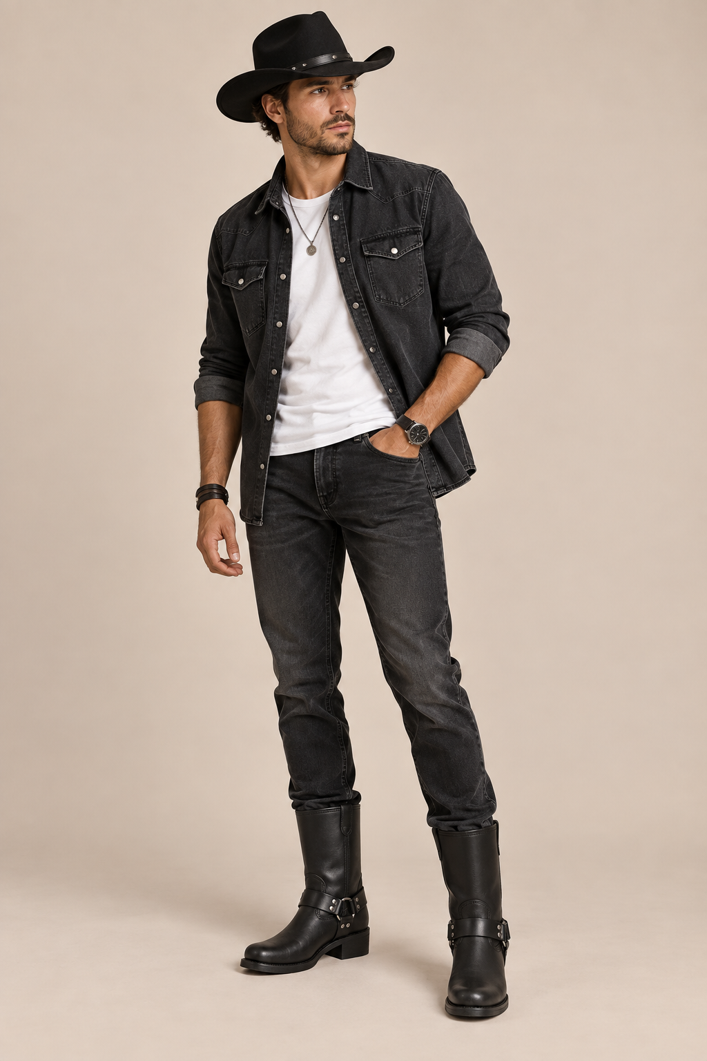 SteppeRider | Klassische Halbhohe Cowboystiefel