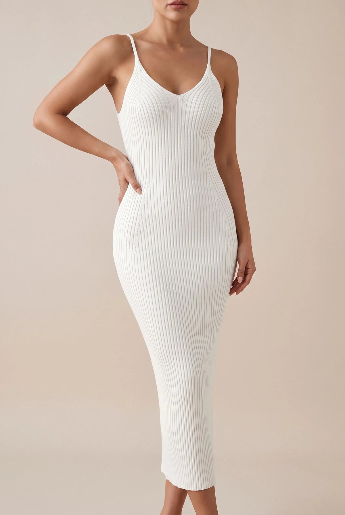 SummerRib | Langes Geripptes Sommerstrickkleid