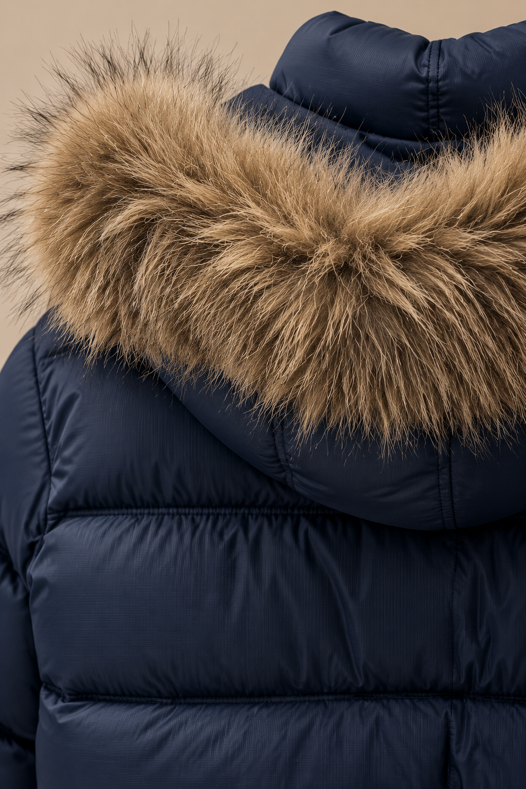 Suzane | Steppjacke Damen mit Kapuze und kunstfellbesatz
