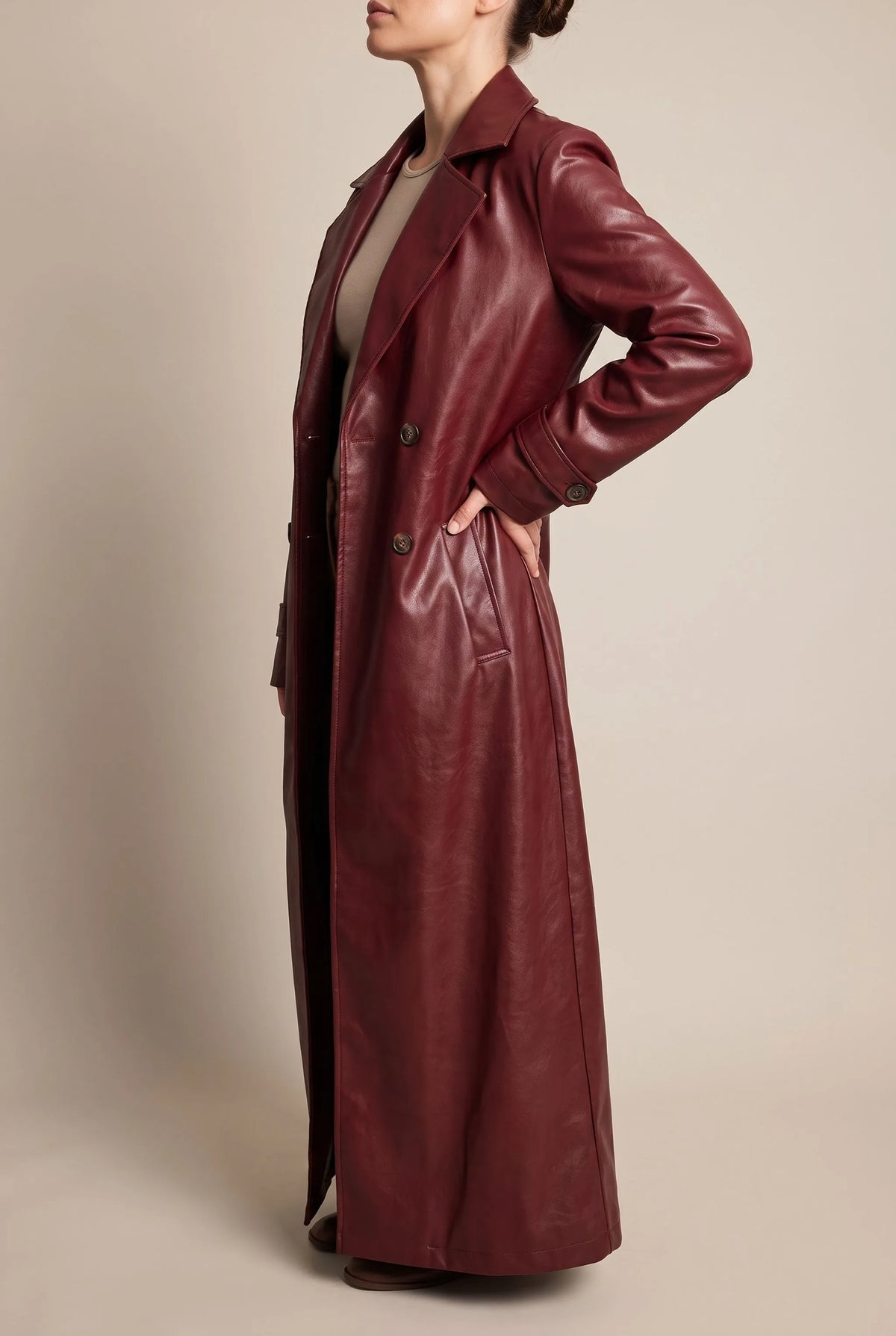 TrenchVibe | Langer Eleganter Übergangsmantel Im Retro-Stil