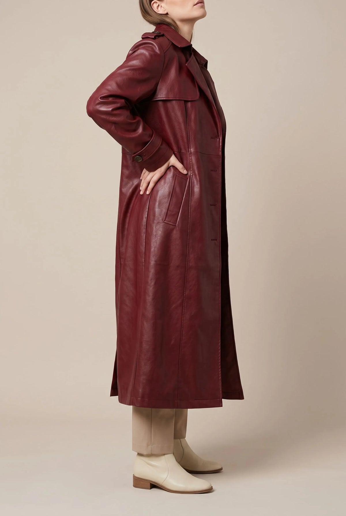 TrenchVibe | Langer Eleganter Übergangsmantel Im Retro-Stil