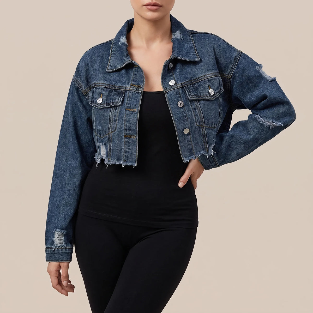 UrbanEdge | Kurze Jacke Mit Offenen Kanten
