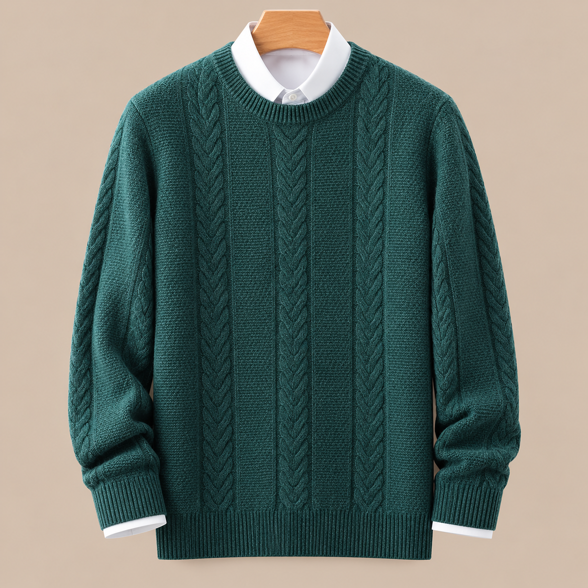 Valerio | Wollpullover Herren mit klassischem Zopfmuster
