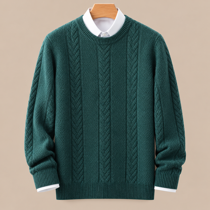 Valerio | Wollpullover Herren mit klassischem Zopfmuster