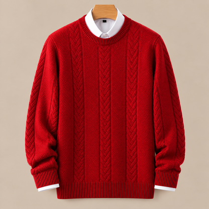 Valerio | Wollpullover Herren mit klassischem Zopfmuster