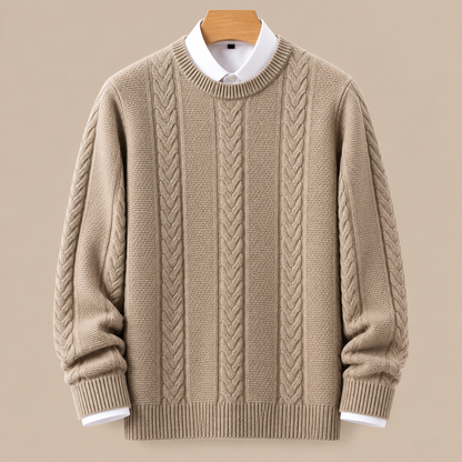 Valerio | Wollpullover Herren mit klassischem Zopfmuster