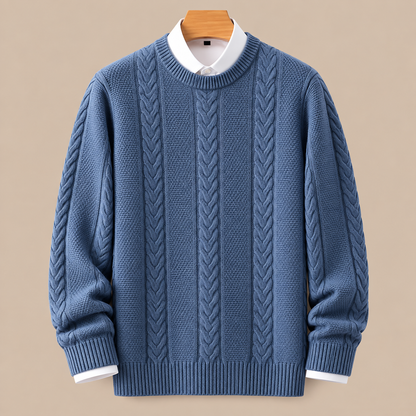 Valerio | Wollpullover Herren mit klassischem Zopfmuster