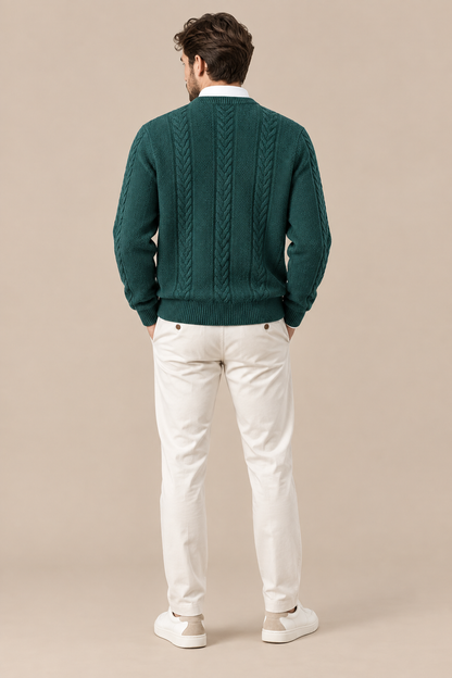 Valerio | Wollpullover Herren mit klassischem Zopfmuster