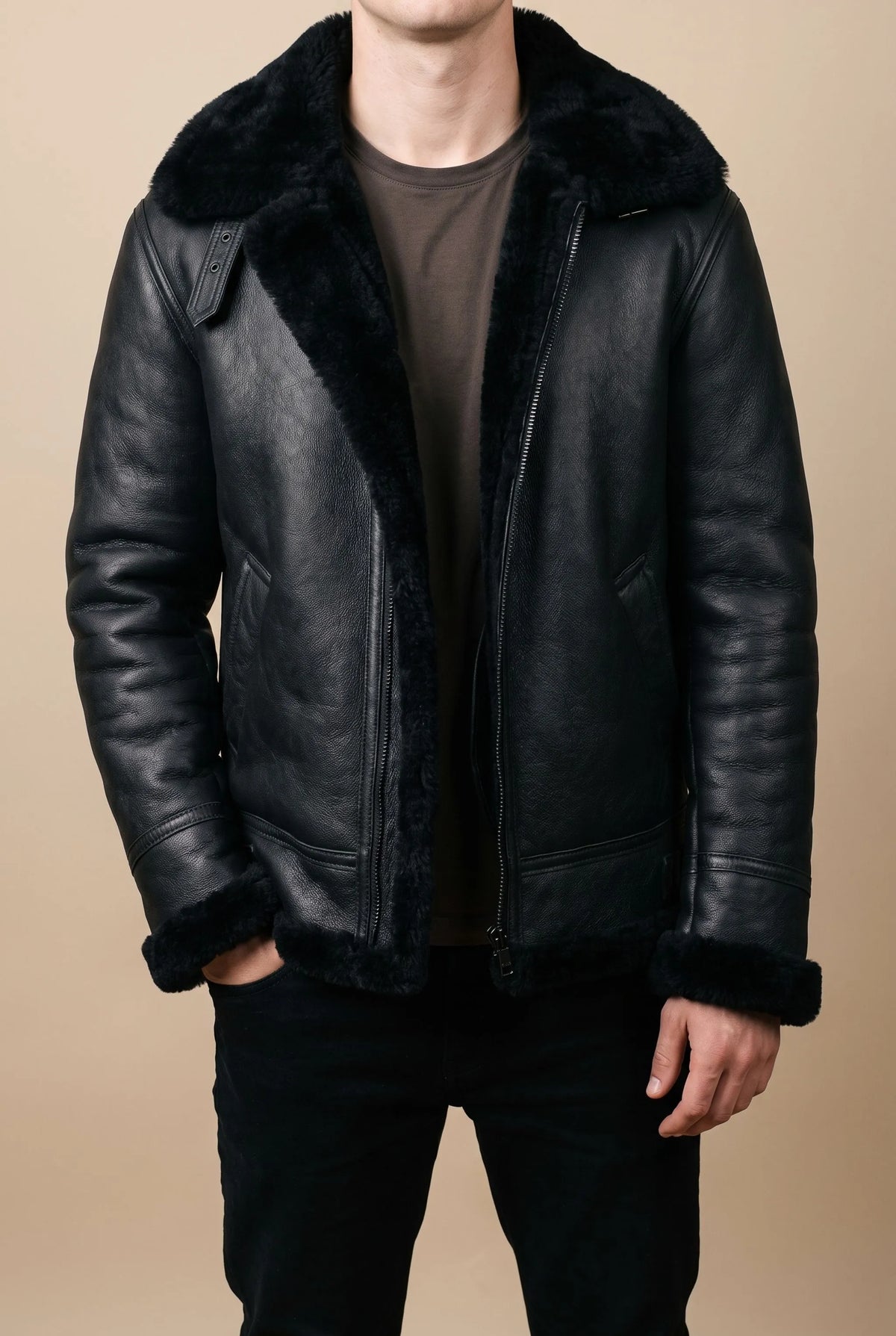 Valeron | Schwarze Pilotenjacke Für Herren