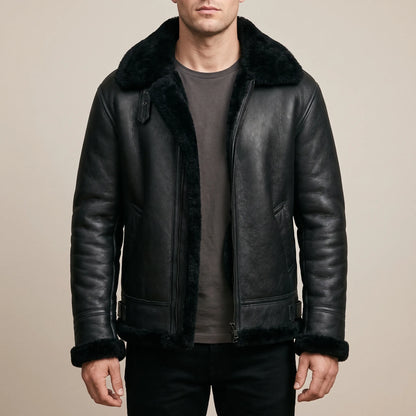 Valeron | Schwarze Pilotenjacke Für Herren