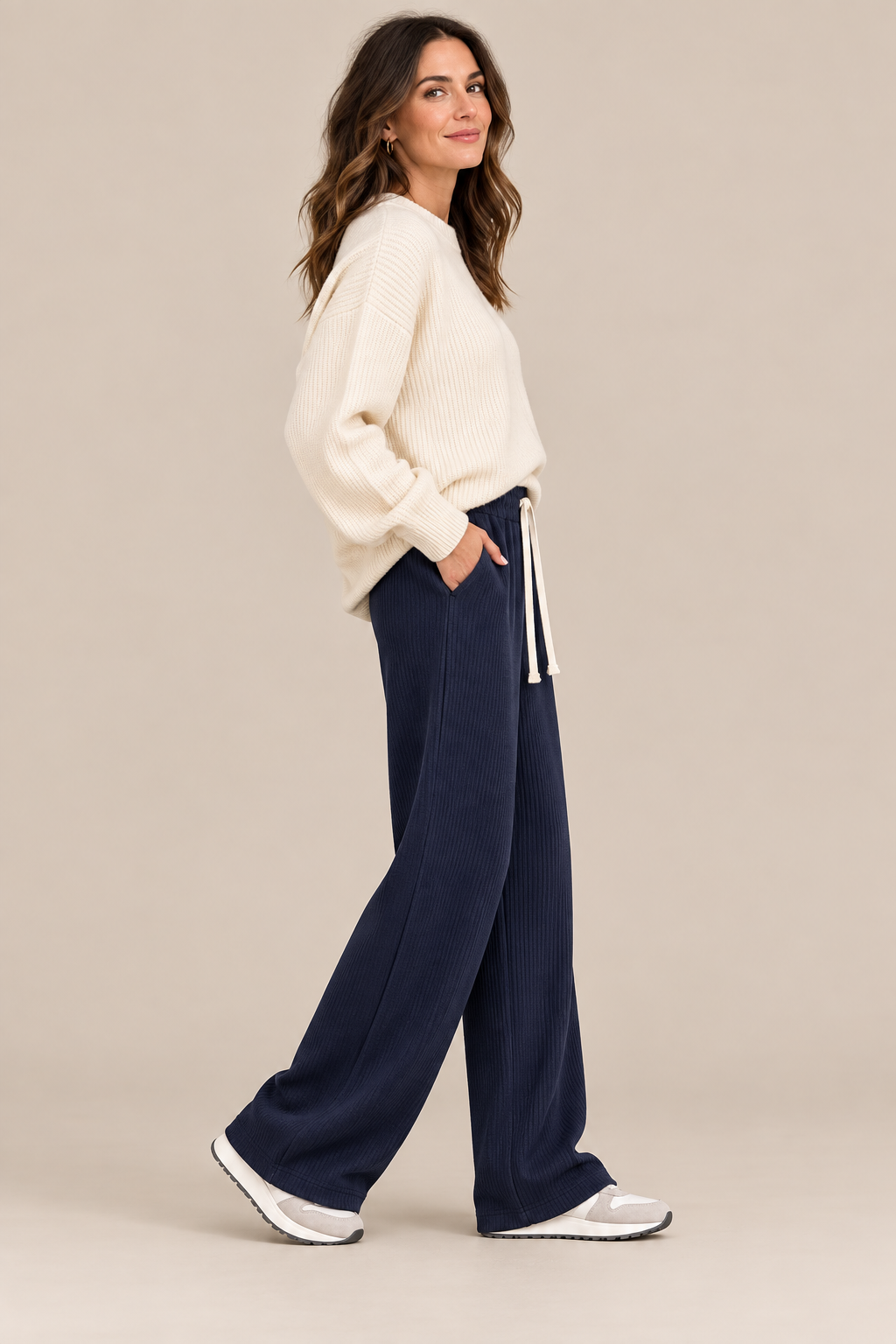 Valiza | Cordhose Damen mit weitem Bein und Corduroy-Struktur