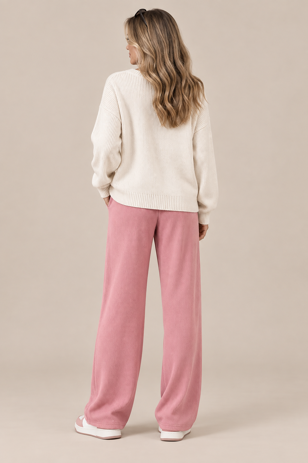 Valiza | Cordhose Damen mit weitem Bein und Corduroy-Struktur