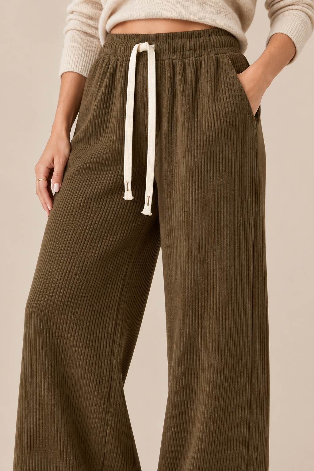 Valiza | Cordhose Damen mit weitem Bein und Corduroy-Struktur