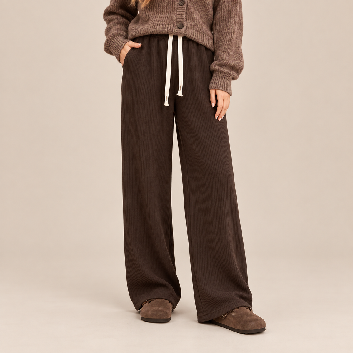 Valiza | Cordhose Damen mit weitem Bein und Corduroy-Struktur
