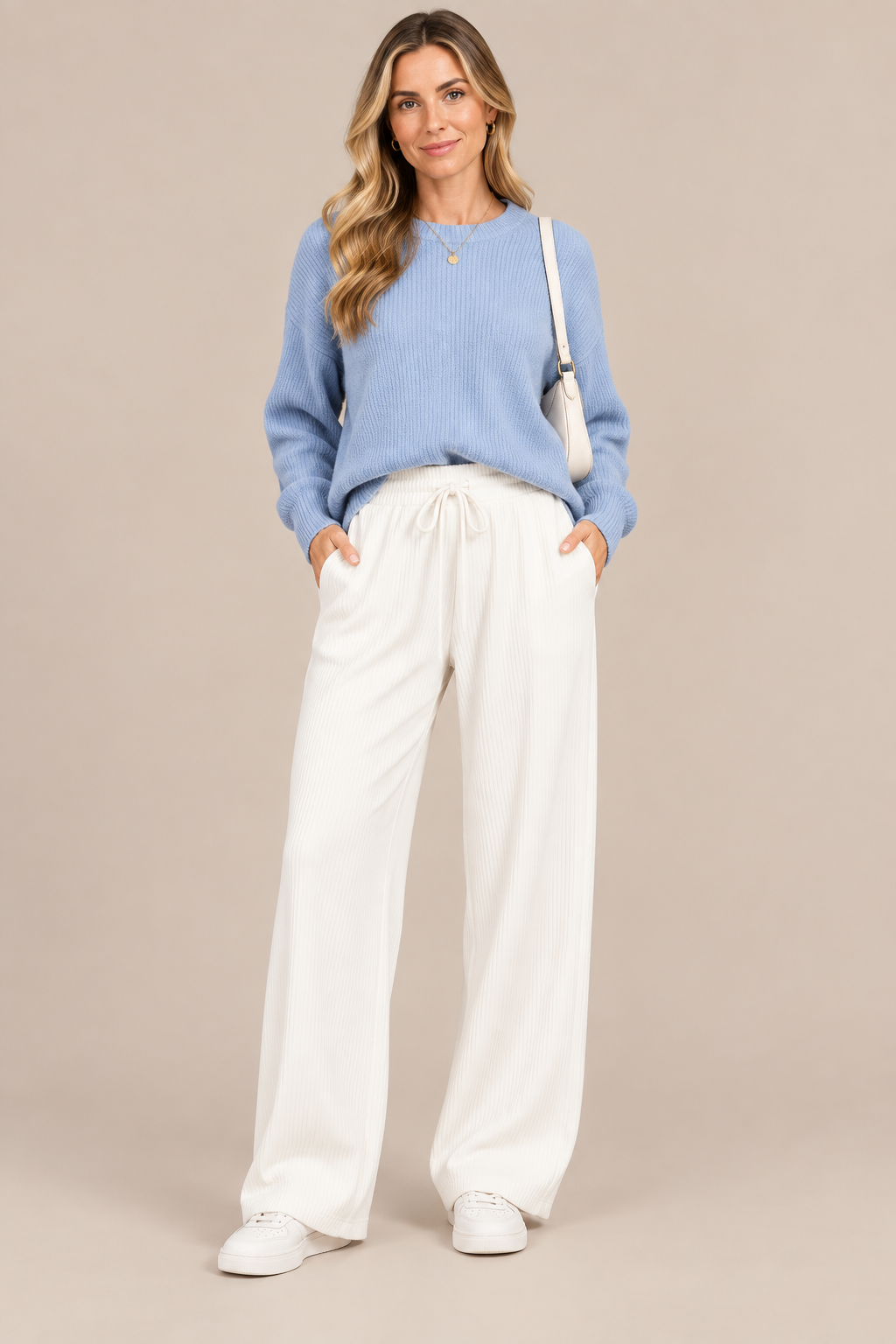 Valiza | Cordhose Damen mit weitem Bein und Corduroy-Struktur