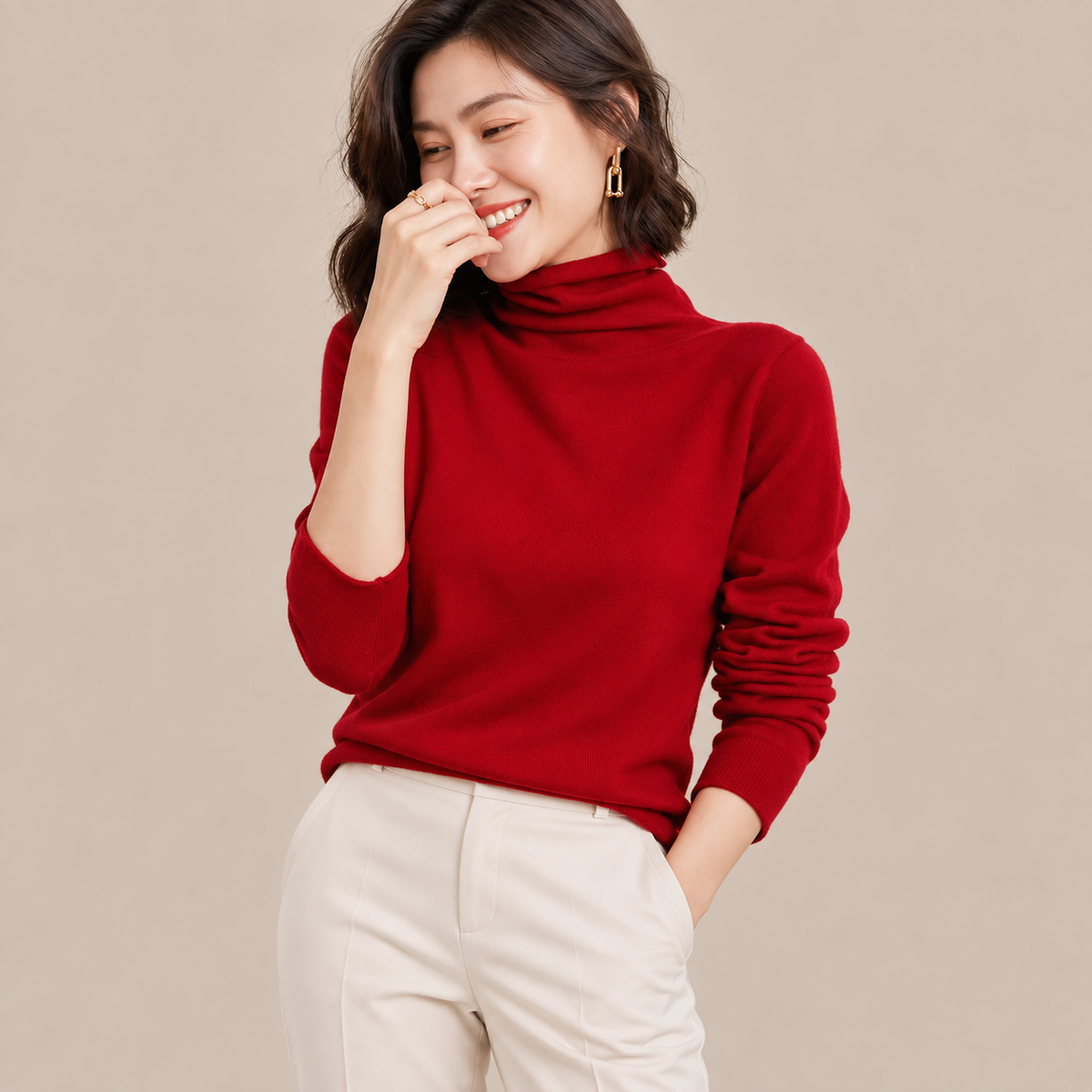 Vanessa | Strickpullover Damen mit elegantem Rollkragen