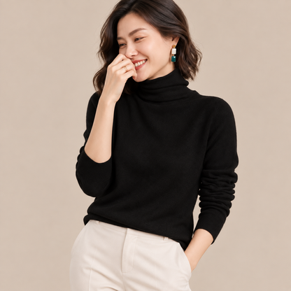 Vanessa | Strickpullover Damen mit elegantem Rollkragen