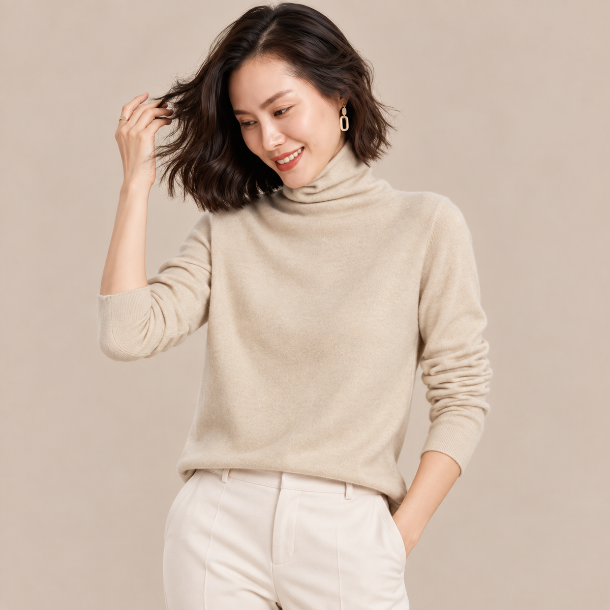 Vanessa | Strickpullover Damen mit elegantem Rollkragen