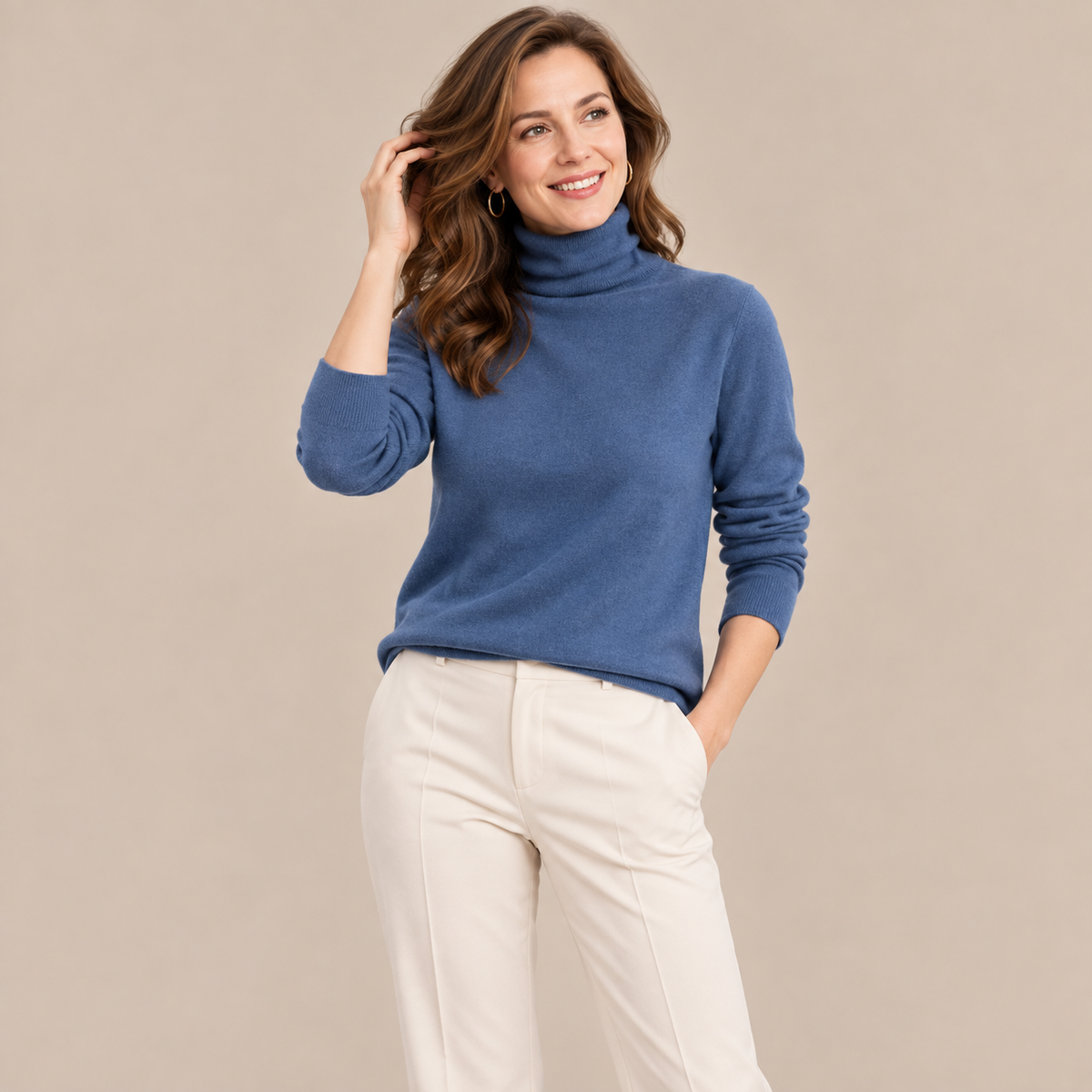 Vanessa | Strickpullover Damen mit elegantem Rollkragen