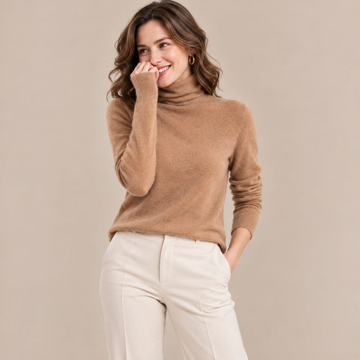 Vanessa | Strickpullover Damen mit elegantem Rollkragen