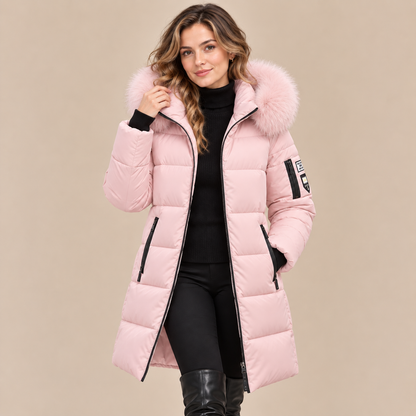 Vera | Steppjacke Damen mit Kapuze und langem Schnitt