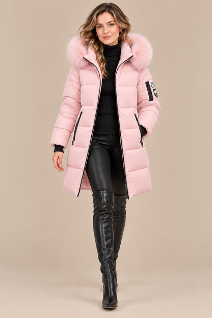 Vera | Steppjacke Damen mit Kapuze und langem Schnitt