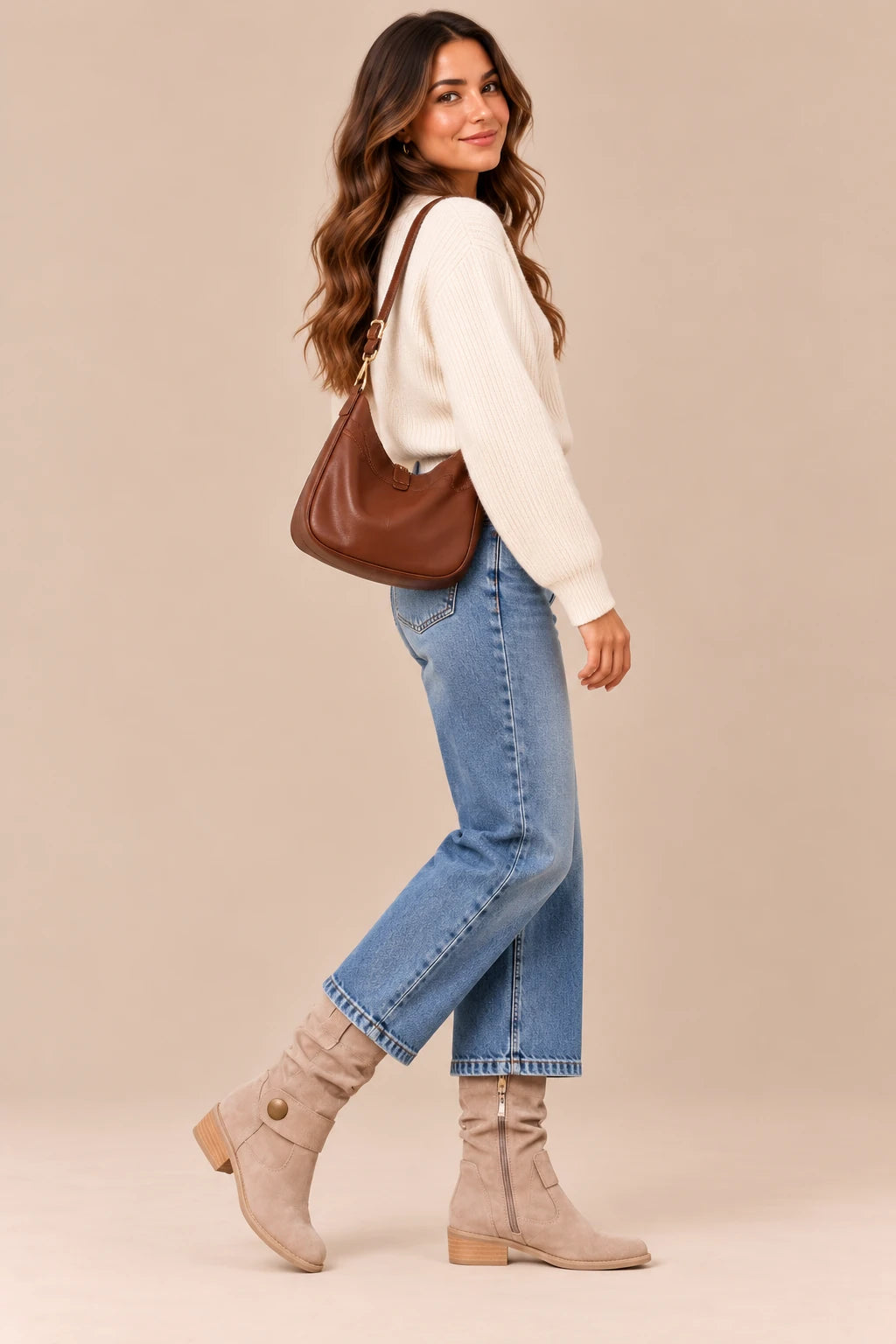 Lerissa | Slouchy Boots flach mit gerafftem Schaft