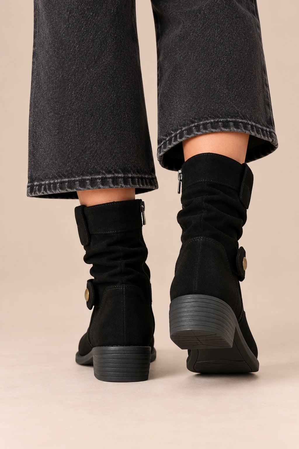Lerissa | Slouchy Boots flach mit gerafftem Schaft