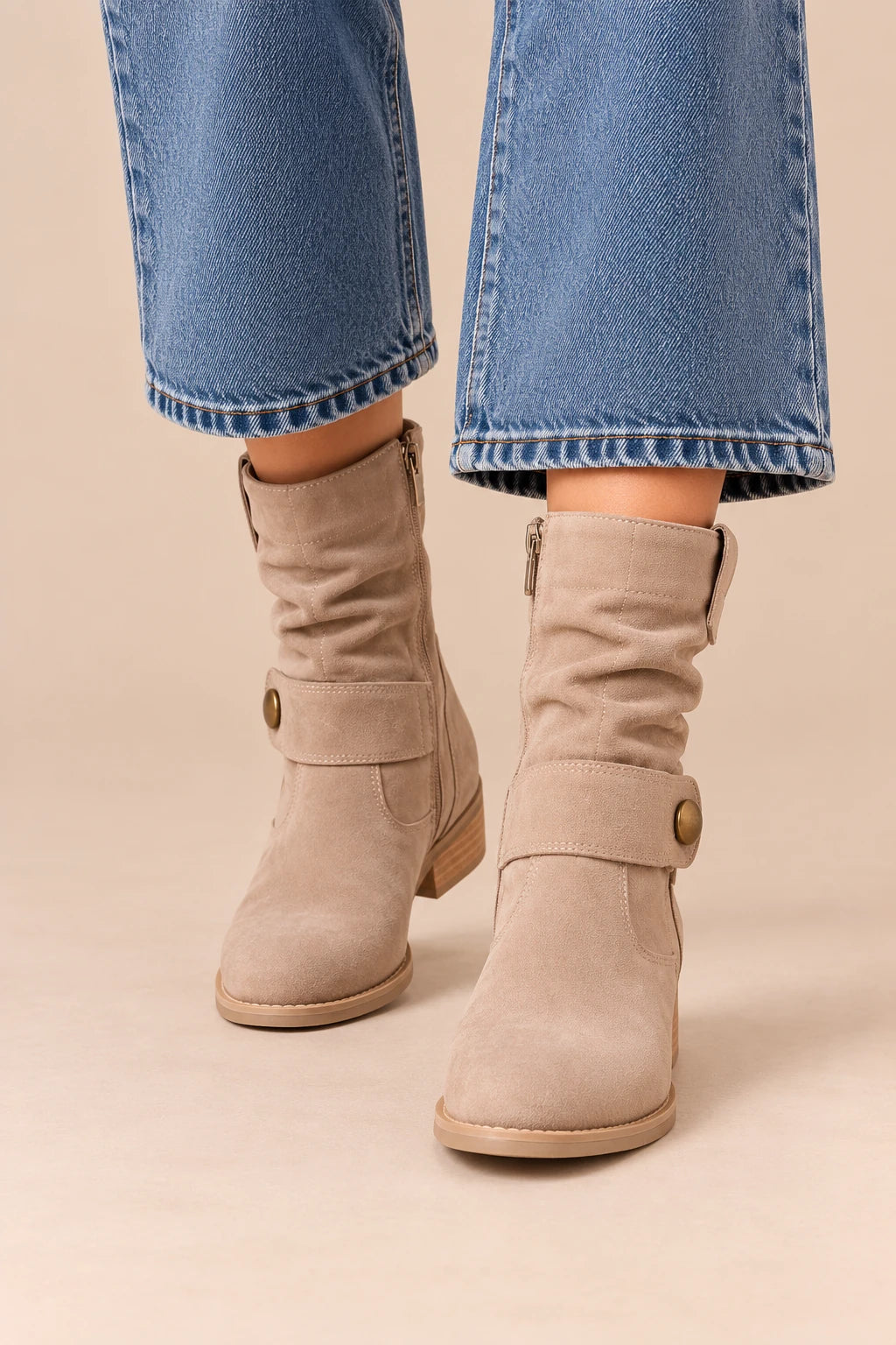 Lerissa | Slouchy Boots flach mit gerafftem Schaft