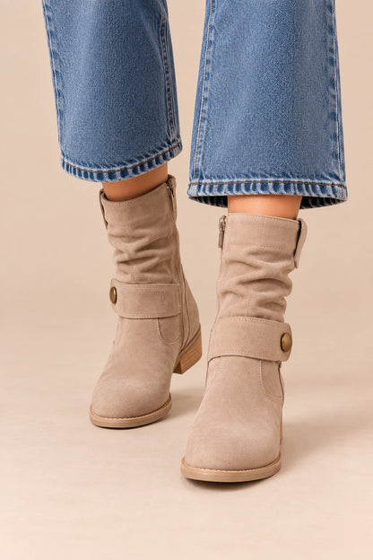 Lerissa | Slouchy Boots flach mit gerafftem Schaft