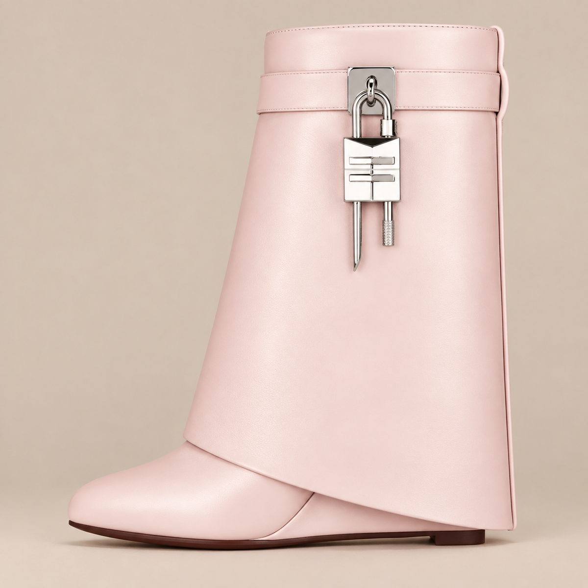 Vespera | Fold Over Boots Damen mit Keilabsatz und markantem Schaftdetail