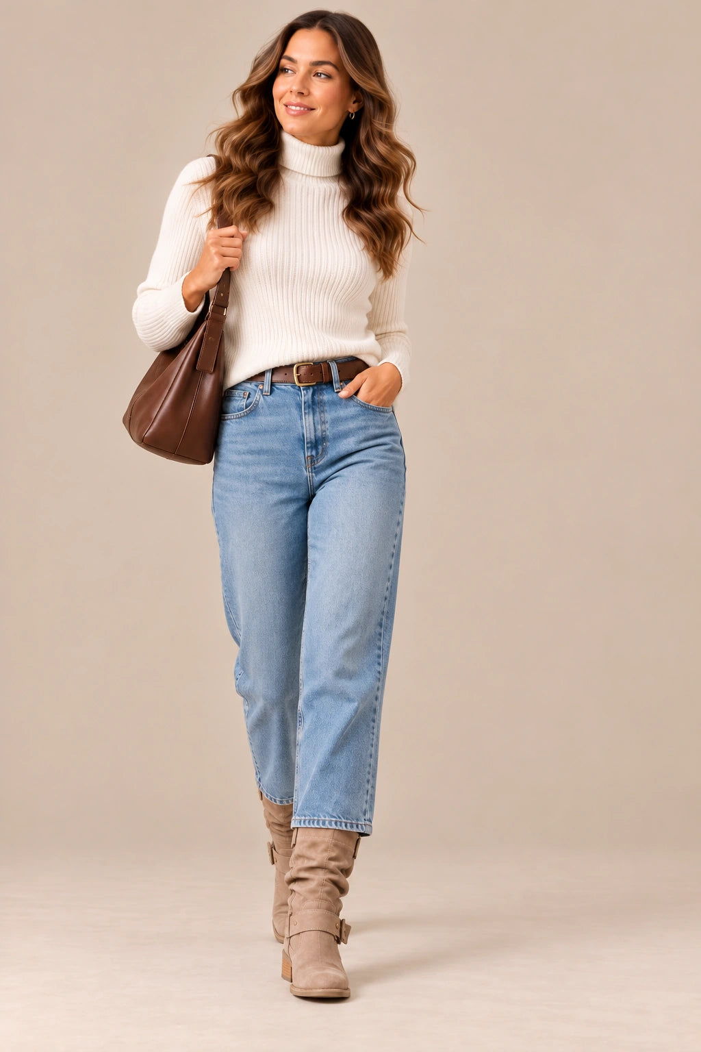Vilma | Slouchy Boots Damen flach mit gerafftem Schaft