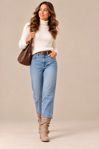 Vilma | Slouchy Boots Damen flach mit gerafftem Schaft
