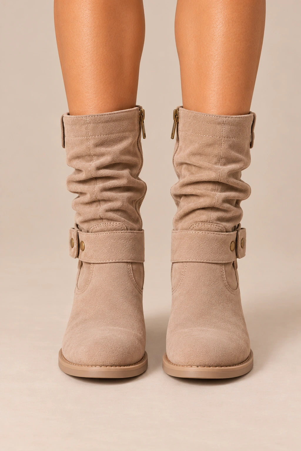Vilma | Slouchy Boots Damen flach mit gerafftem Schaft