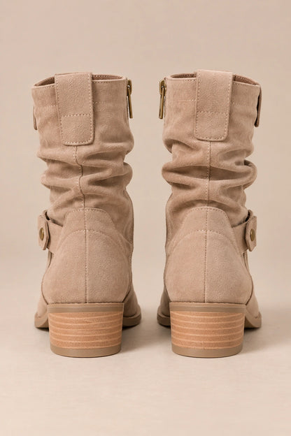 Vilma | Slouchy Boots Damen flach mit gerafftem Schaft