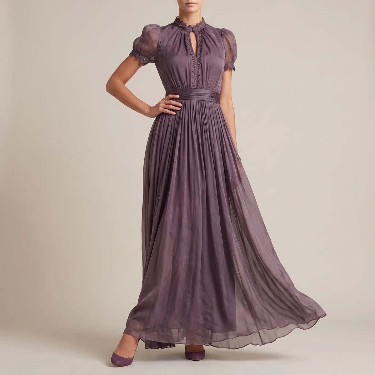 ViolaVibes | Elegantes Langes Sommerkleid