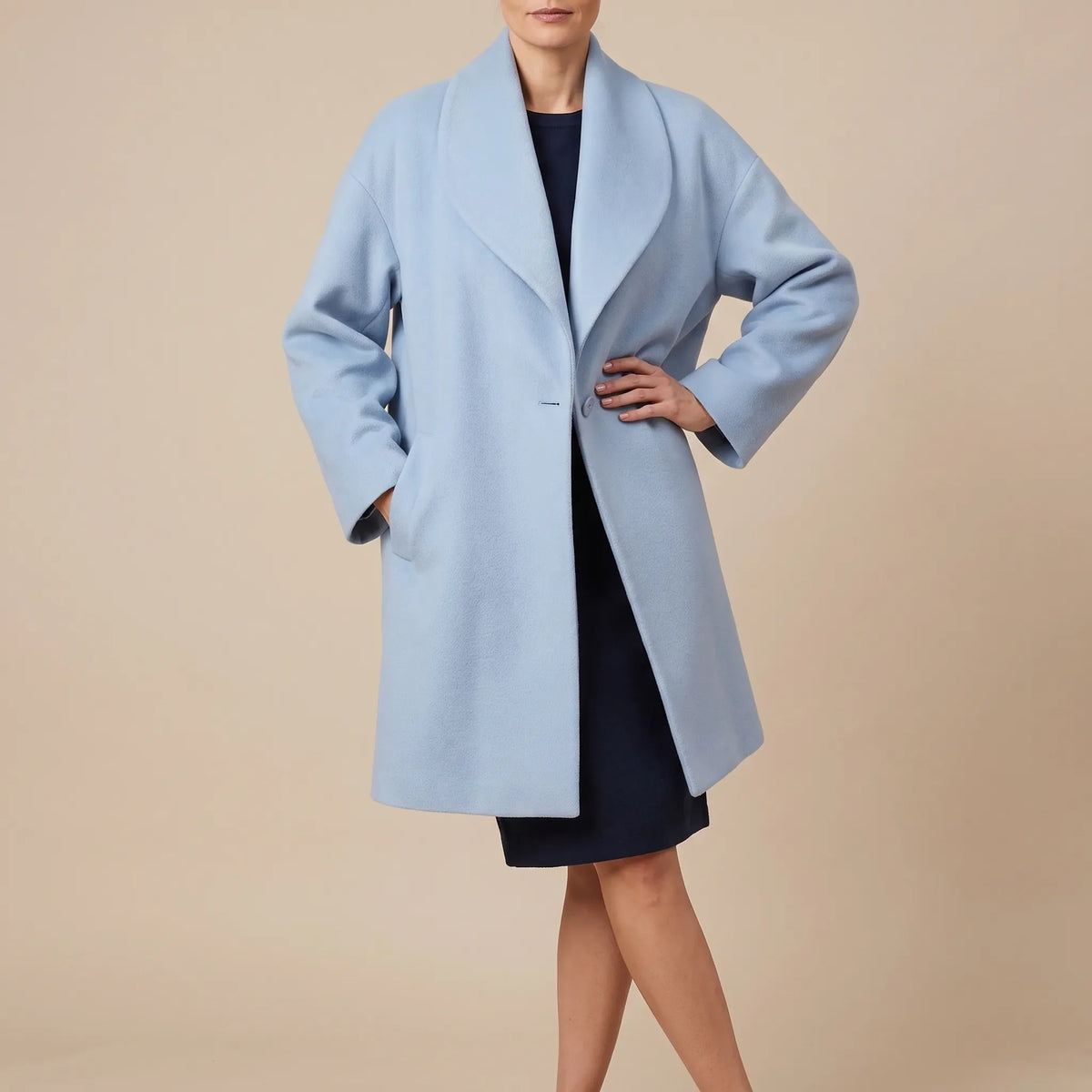 Virela | Eleganter Damenmantel Mit Weitem Kragen