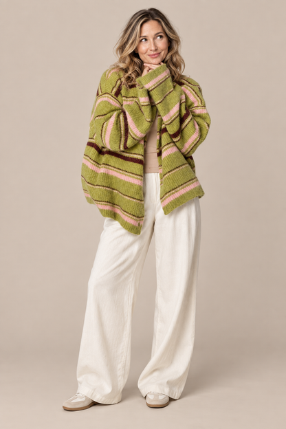 Vireya | Cardigan mit modernem Streifenmuster