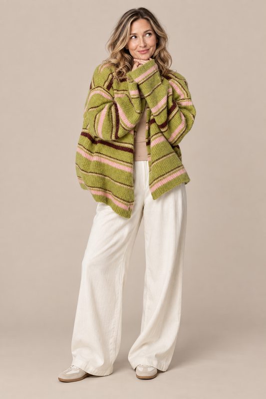 Vireya | Cardigan mit modernem Streifenmuster
