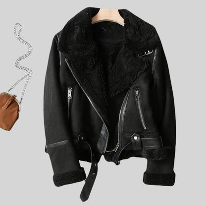 Antonia | Damen Taillierte Warme Wildlederjacke