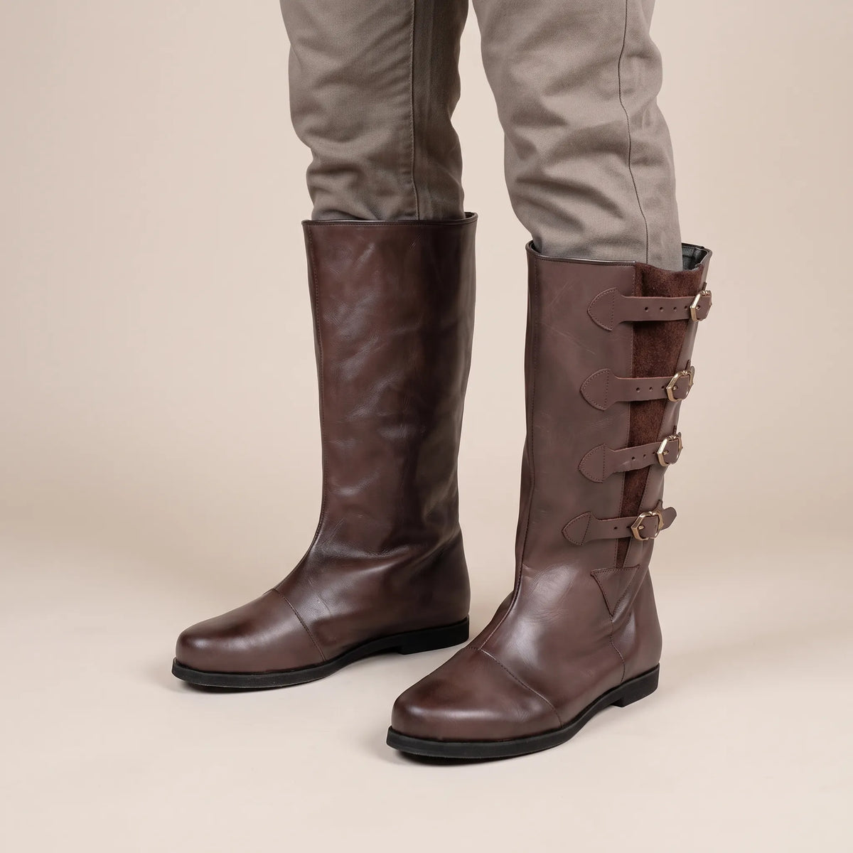 Wanderstep | Braune Kniehohe Herren Stiefel